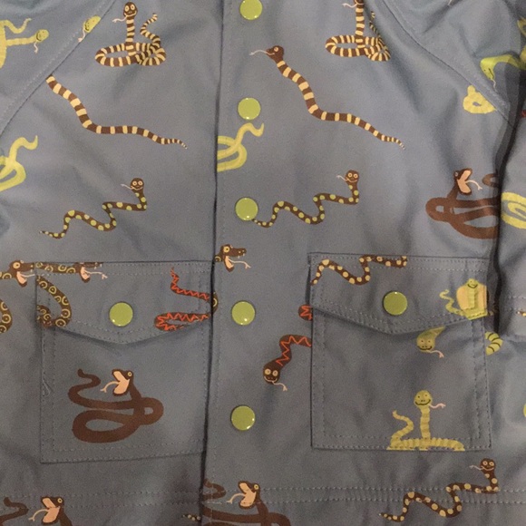 {Hatley}Size 1 Blue W/snakes RainJacket wHood - Picture 2 of 6